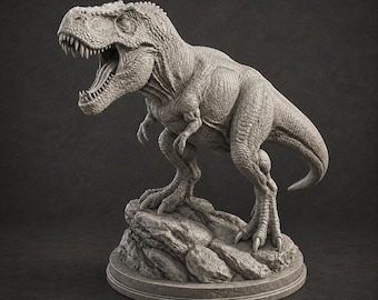 Archivo STL de dinosaurio T-Rex / Modelo 3D de estatua jurásica imprimible