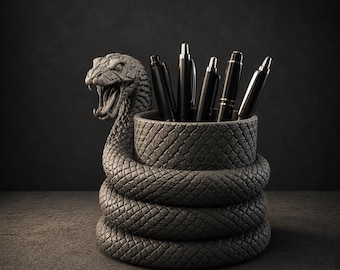 Soporte para bolígrafos con forma de serpiente (archivo STL) / Organizador de escritorio para impresión 3D