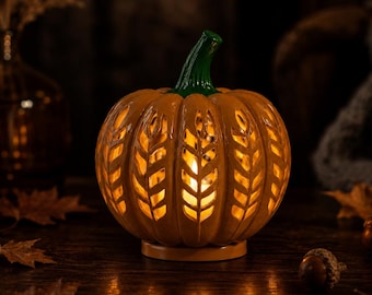 Portavelas de calabaza para Halloween, archivo STL para impresión 3D de linterna LED para velas de Halloween.