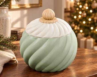 Christmas Jar STL, Spiral Bauble Container, Removable Lid 3D Print File, Commercial Use