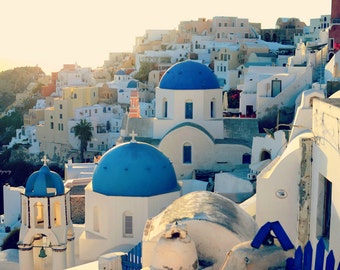 Oia at Sunset, Greece, Santorini, Oia, Iconic Greece, Mediterranean Beauty, Idyllic Sunset, Fine Art Print