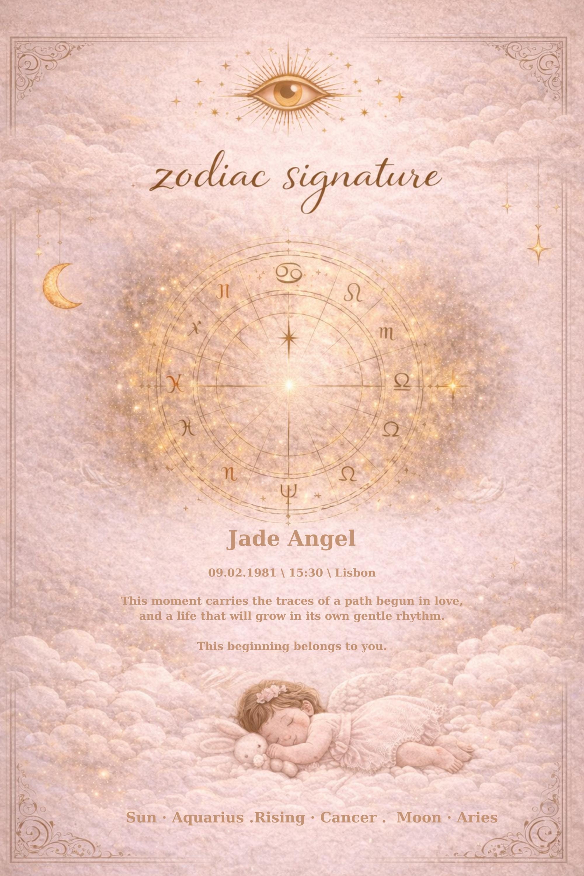 Personalized Baby Birth Chart Print, Zodiac Nursery Wall Art, Custom ...