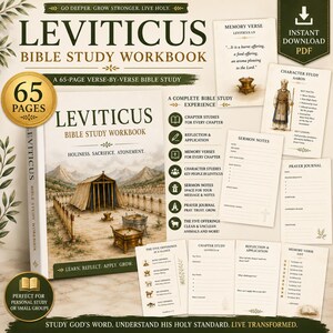Leviticus Bibelstudiearbetsbok, vers-för-vers kristen tidskrift (65-sidig PDF)