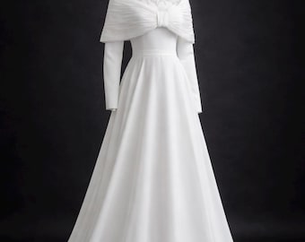 Muslim Wedding Dress Vintage Lace Bridal Gown Hijab Wedding Dress Modest Long Sleeve A Line Romantic Elegant Bridal Dress