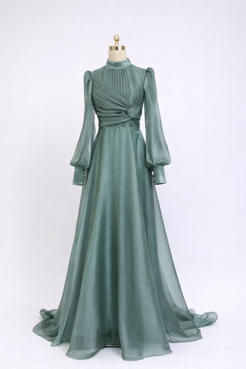 Sage Bridesmaid Dress High Neck - Etsy Sage Bridesmaid Dress High Neck - Etsy