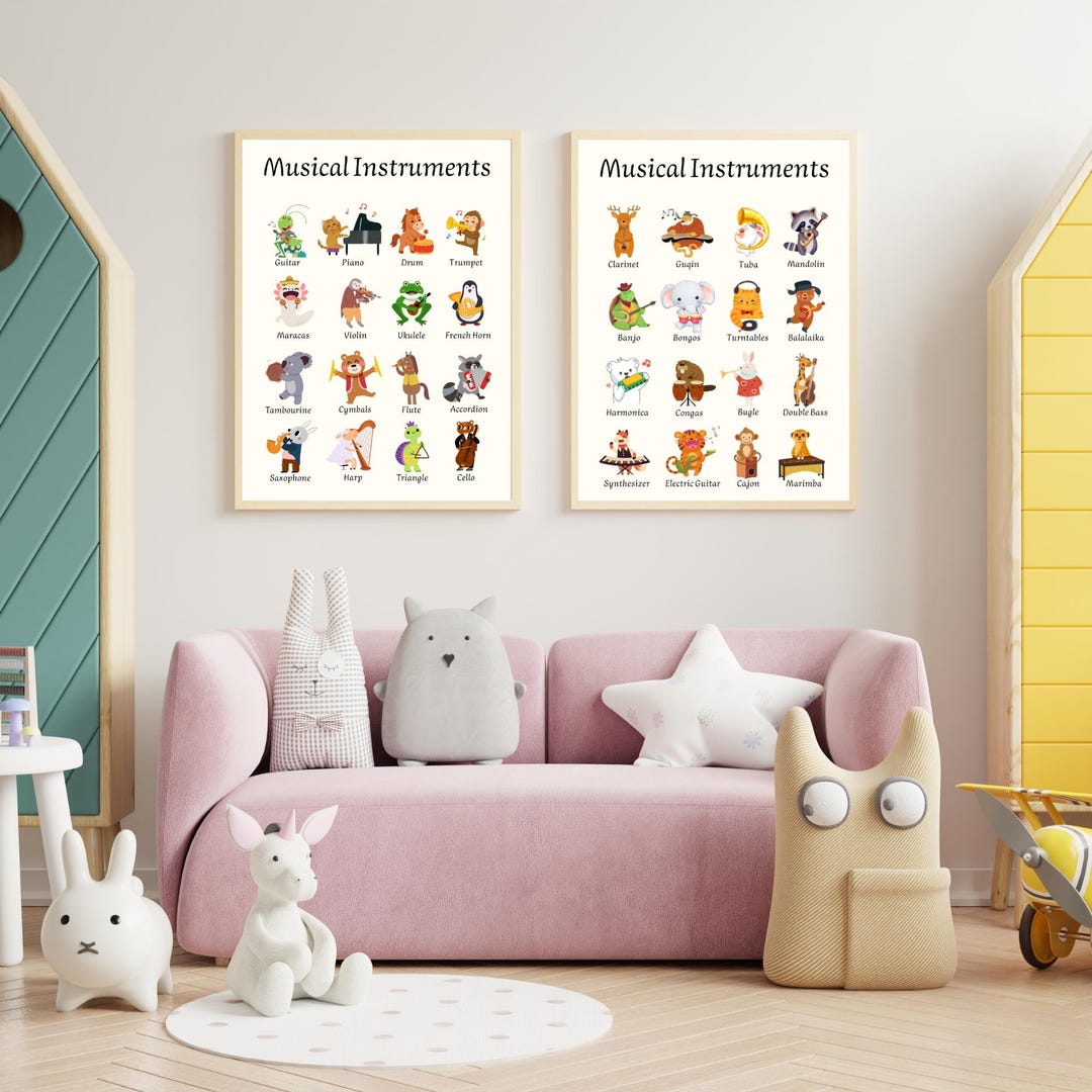 Musical Instruments Poster, Montessori Wall Art for Kids, Toddler ...
