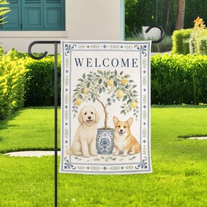 Golden Retriever Garden Flag Polyester Outdoor Welcome Yard Banner Dog Lover Porch Decor Home Entry Seasonal House Flag Gift Idea Flag Decor