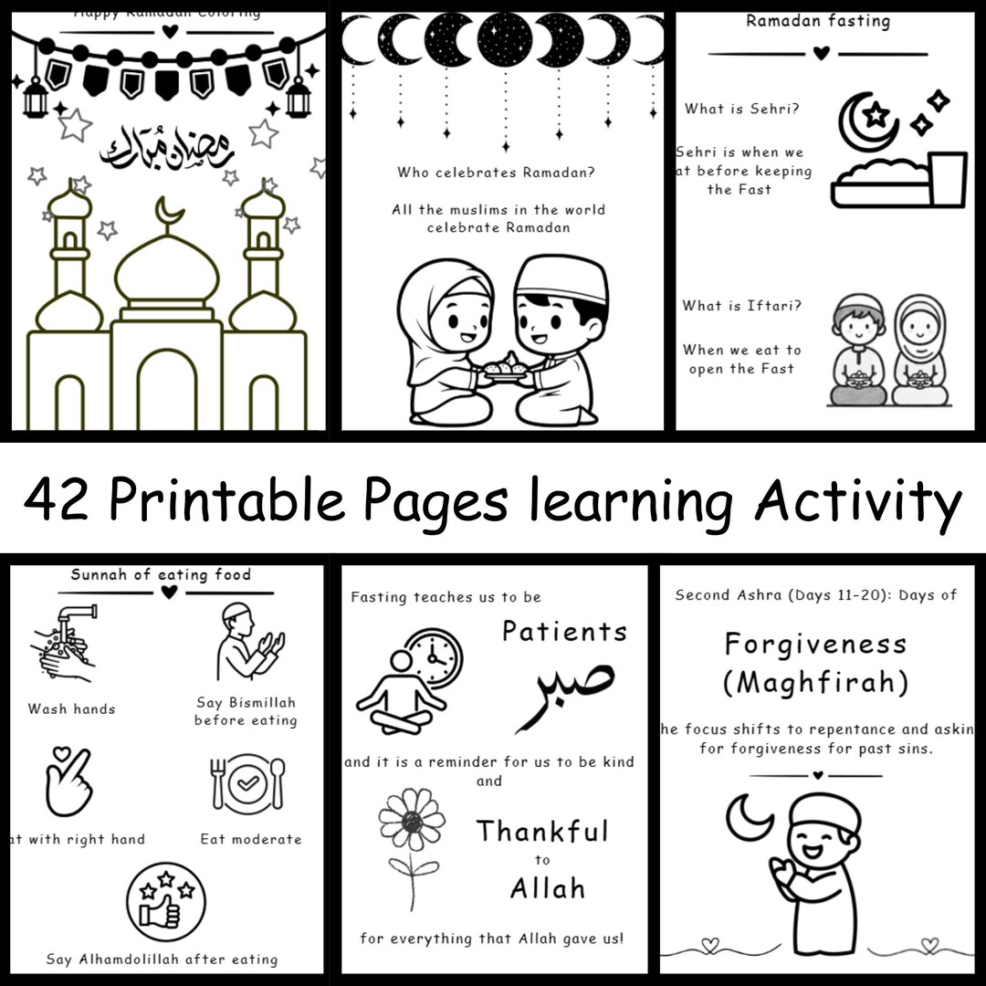Ramadan Worksheets.pdf Ramadan Activity Book for Kids | Islamic Worksheets, Coloring Pages ...