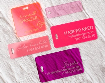 Luggage Tags Personalized Luggage Tag Bag Tag Engraved Bridesmaid Gift under 20 Travel Gift Bag Cute Address Tag Personalized Gift for Her