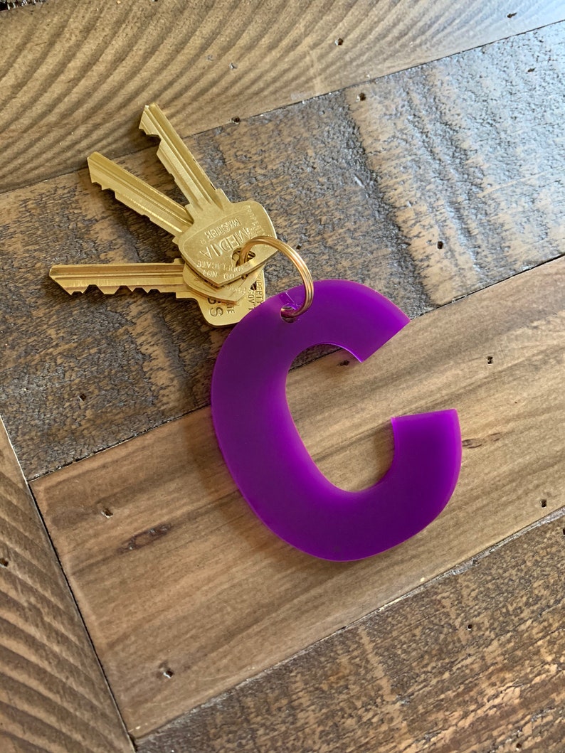 Initial Keychain Acrylic Keychain Acrylic Initial Keychain Etsy
