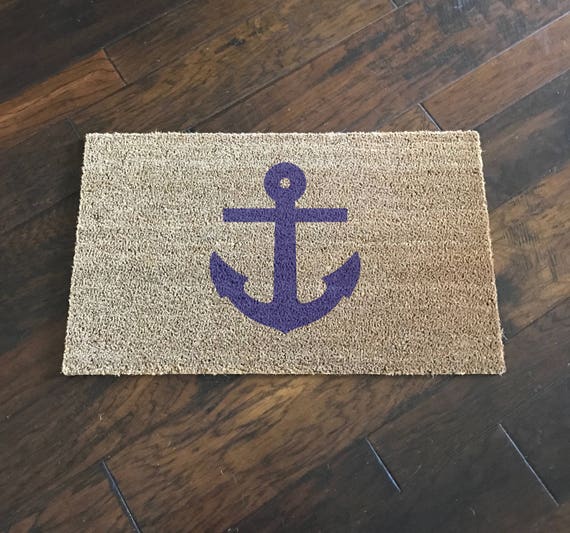 Anchor Doormat Nautical Beach House Decor Custom Personalized Doormat Summer Newlywed Or Housewarming Gift Monogrammed Doormat