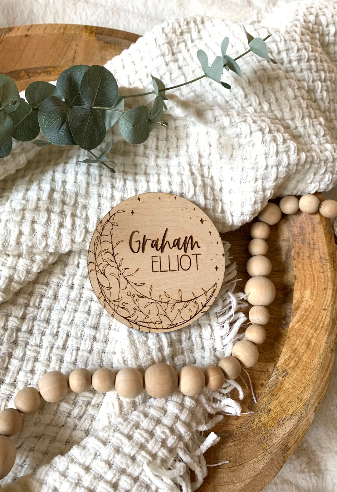 Birth Announcement Sign Engraved Baby Name Sign Newborn Photo Prop ...