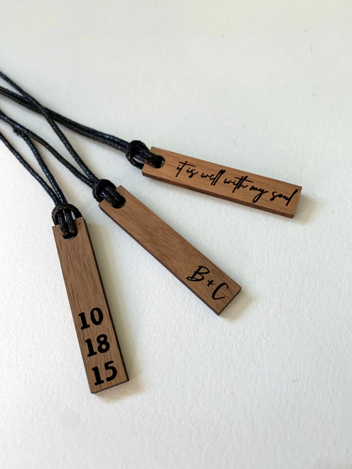 Personalized Wood Necklace Engraved Wood Necklace Wooden Etsy