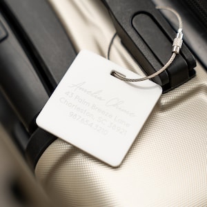 Luggage Tags Personalized Luggage Tag Bag Tag Engraved Bridesmaid Gift under 20 Travel Gift Baby Bag Tag Cute Address Tag Wedding Favor Tag