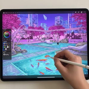 The Ancient Future: Tokyo Cyberpunk Meditation | Cyberpunk Japanese Garden | Futuristic Coloring Pages | Digital Download
