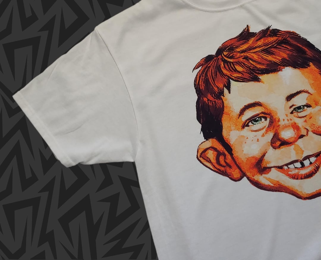 New T-shirt MAD Magazine Alfred E. Neuman Head Print- Pick Size
