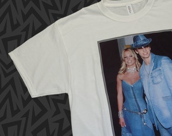 New BRITNEY SPEARS Justin Timberlake T-Shirt Tee Divine In Denim 90s 00s Royalty S - 2XL