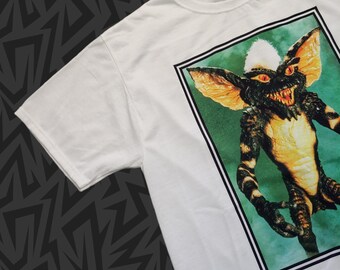 New GREMLINS T-shirt STRIPE Vintage 80s Movie Cult Classic Monster 