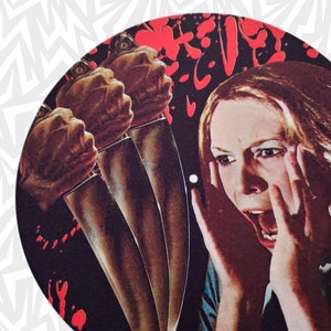 Halloween LAURIE STRODE Jamie Lee Curtis Original &#39;78 Michael Myers Turntable Slipmat Slip Mat Record Vinyl Thick 21oz Felt