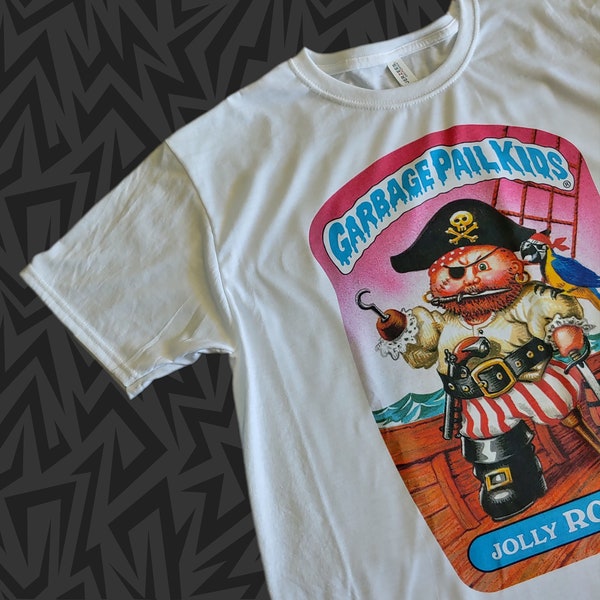 New Garbage Pail Kids T-Shirt JOLLY ROGER Series 2 61a GPK Card Pirate Captain Scallywag Sea Dog 80s 90s Pick Size Small - 2XL