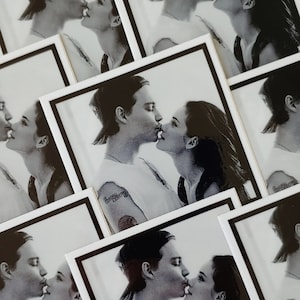 WINONA FOREVER Johnny Depp Winona Ryder 80s 90s 3&quot; Square Gloss Laminated Vinyl Sticker for Laptop, Hydroflask Water Bottle, Car etc.
