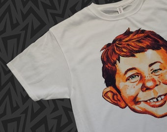 New T-Shirt MAD Magazine Alfred E. Neuman Head Print- Pick Size Small - 2XL