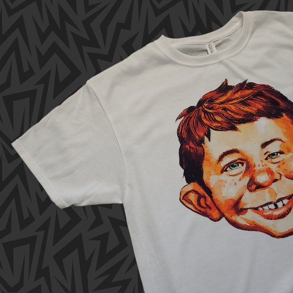 New T-Shirt MAD Magazine Alfred E. Neuman Head Print- Pick Size Small - 2XL