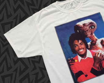 MJ & ET New T-Shirt Michael Jackson and E. T. the Extraterrestrial Classic Vintage 80s Shot PICK Small - 2XL