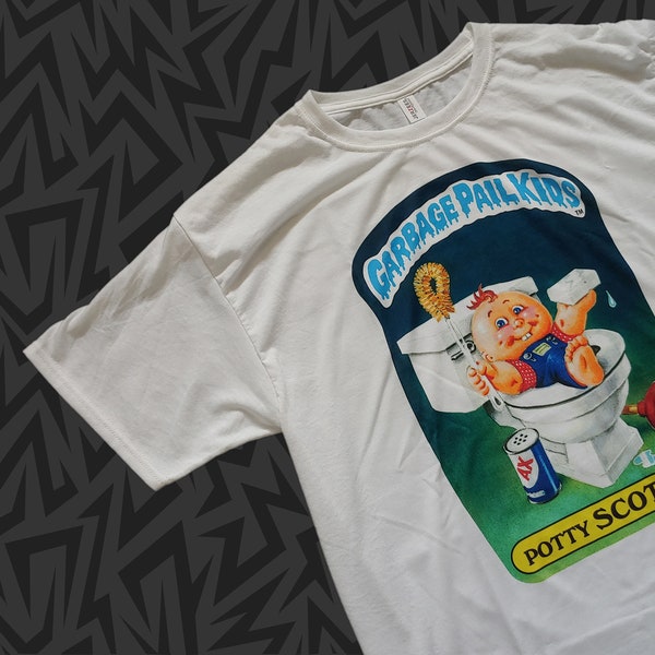 New Garbage Pail Kids T-Shirt POTTY SCOTTY OS1 Series 1 14a GPK Card vintage cards Scott Pick Size Small - 2XL