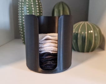 Wattepad Spender / Halter mit 9cm innen Durchmesser | Aufbewahrung und Ordnung für waschbare Wattepads | Organizer Badezimmer | 3D-Druck