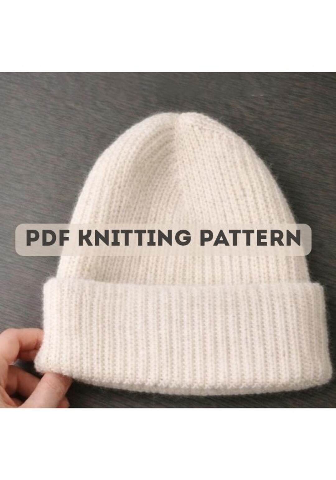 Knit Hat Pattern PDF, Easy Knitting Hat, Ribbed Beanie Knitting Pattern ...