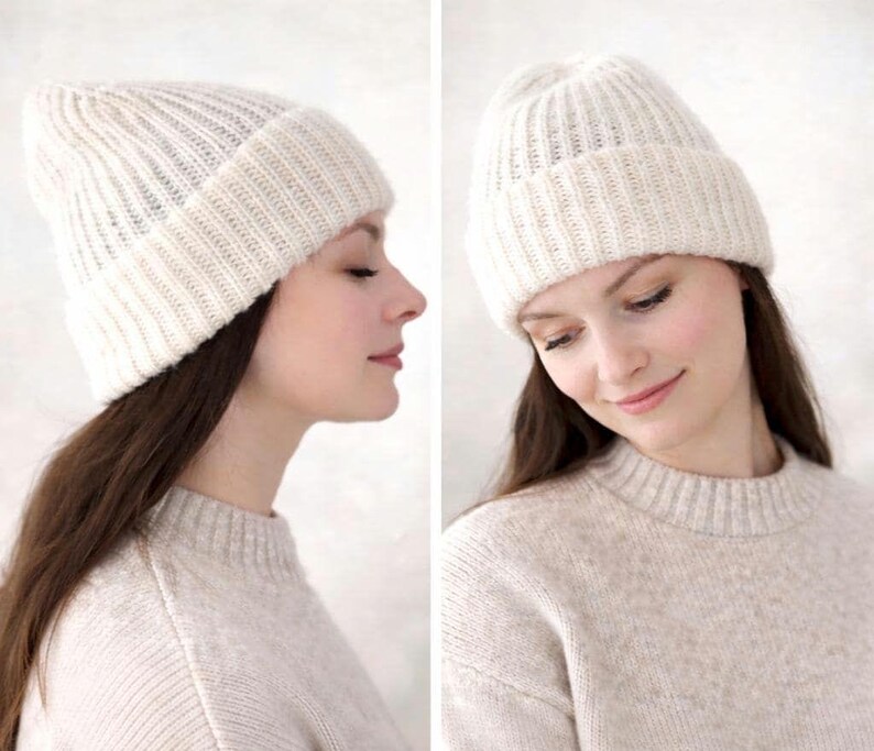 Knit Hat Pattern PDF, Easy Knitting Hat, Ribbed Beanie Knitting Pattern ...