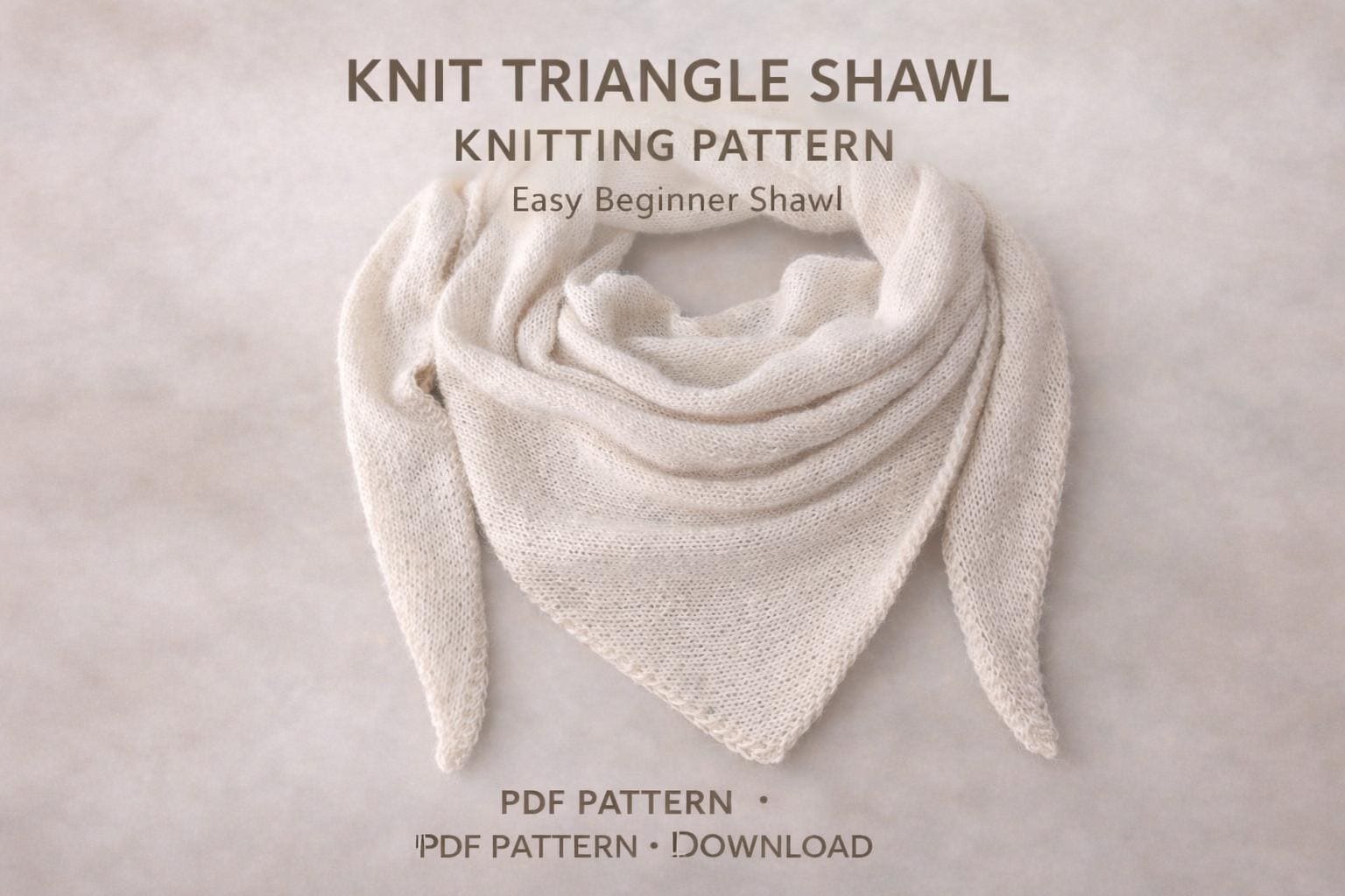 Triangle Scarf Knitting Pattern | Bactus Scarf Pattern PDF