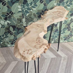 Poplar burl console table