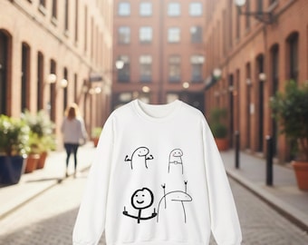 Flork Meme Sweatshirt – Minimalist Stick Figure Humor Crewneck Top