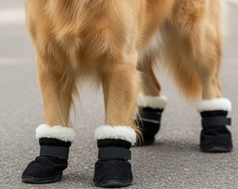 Botas impermeables de gamuza para perros pequeños, protectores antideslizantes para patas, zapatos de invierno para cachorros