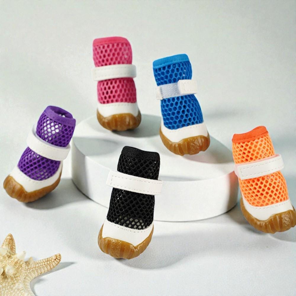 Zapatos transpirables de verano para perros, calzado suave antideslizante y calado para perros pequeños, chihuahuas y ositos de peluche. Calzado para