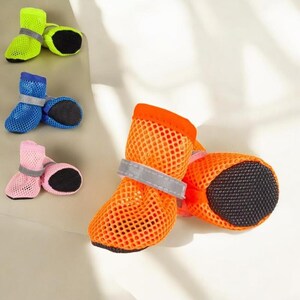 Botas transpirables antideslizantes para perros: protectores de patas resistentes al desgaste para perros pequeños y medianos. imagen 3