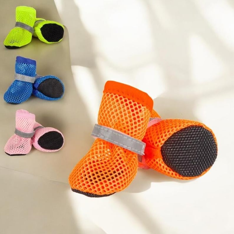 Botas transpirables antideslizantes para perros: protectores de patas resistentes al desgaste para perros pequeños y medianos. imagen 3
