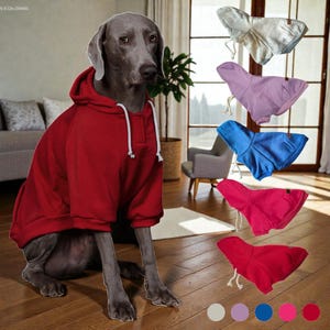 Einfarbiger Hunde Hoodie mit Tasche, Leder Patch Pet Sweatshirt für kleine mittelgroße Hunde