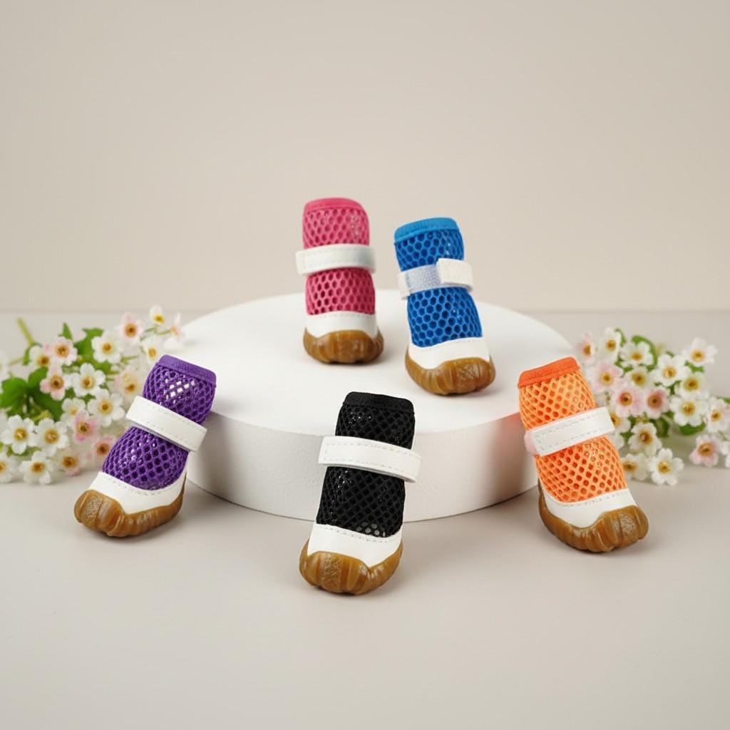 Zapatos transpirables de verano para perros, calzado suave antideslizante y calado para perros pequeños, chihuahuas y ositos de peluche. Calzado para