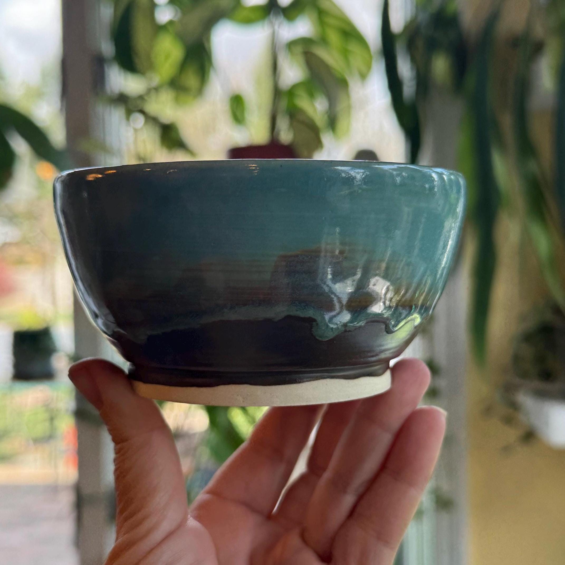 Handmade Teal Blue Ceramic Bowl • Small Pottery Snack Bowl • Wheel ...