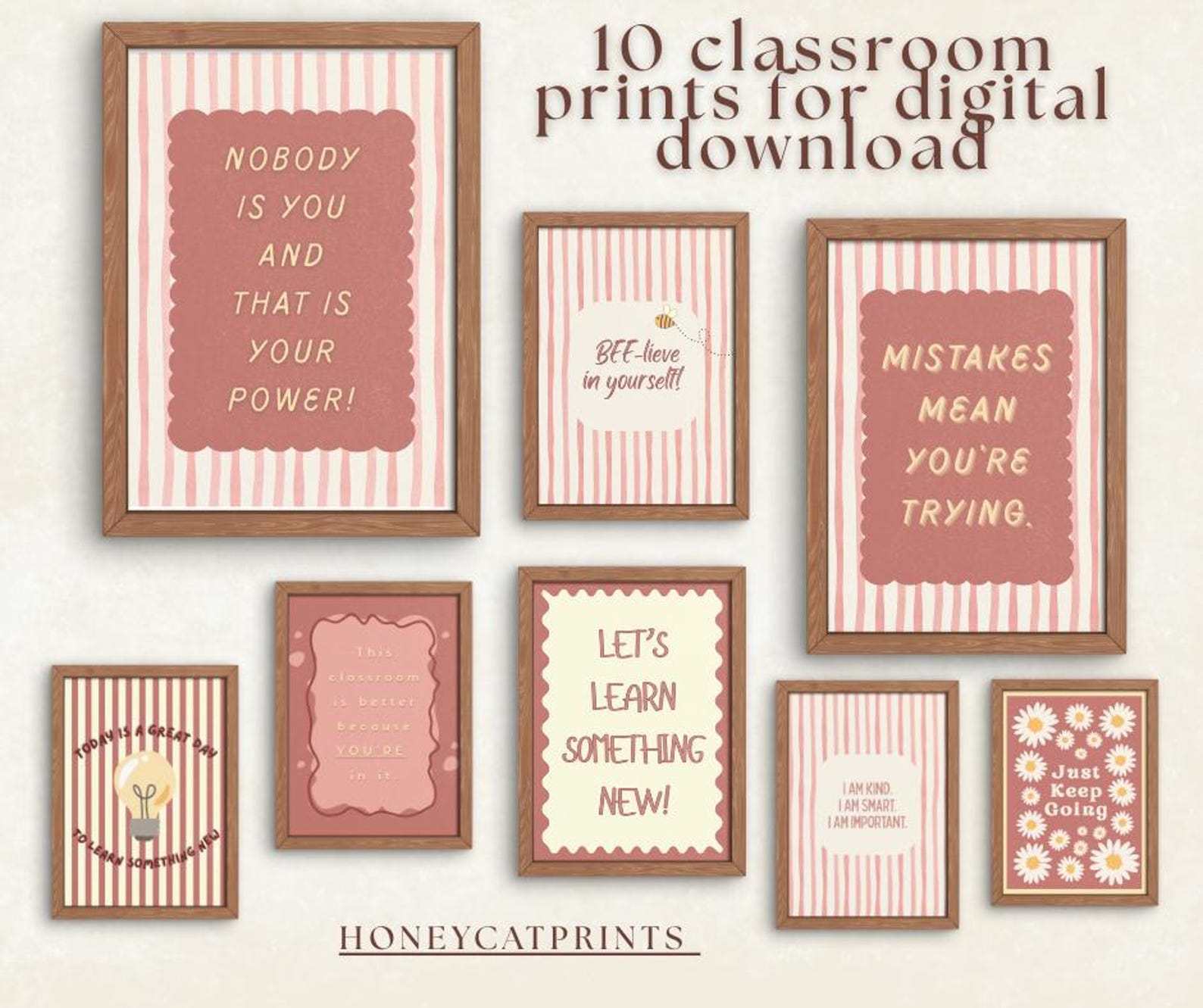 Teacher Classroom Art Prints Set of 10 Inspirational, Behavior, Self ...