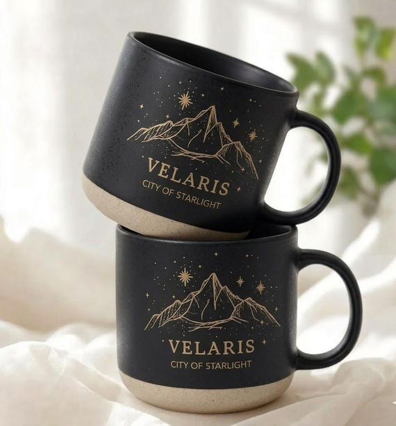 Velaris Embroidered Mug, Acotar Velaris Coffee Mug, Night Court Bookish Gift for Her, City of Starlight, Acotar Fan Tee