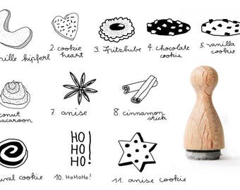 Tiny rubber stamp Sweets, Cake Rubber Stamp, Baking rubber stamp, Macaron rubber stamp, Cupcake rubber stamp, croissant rubber stamp, bakery