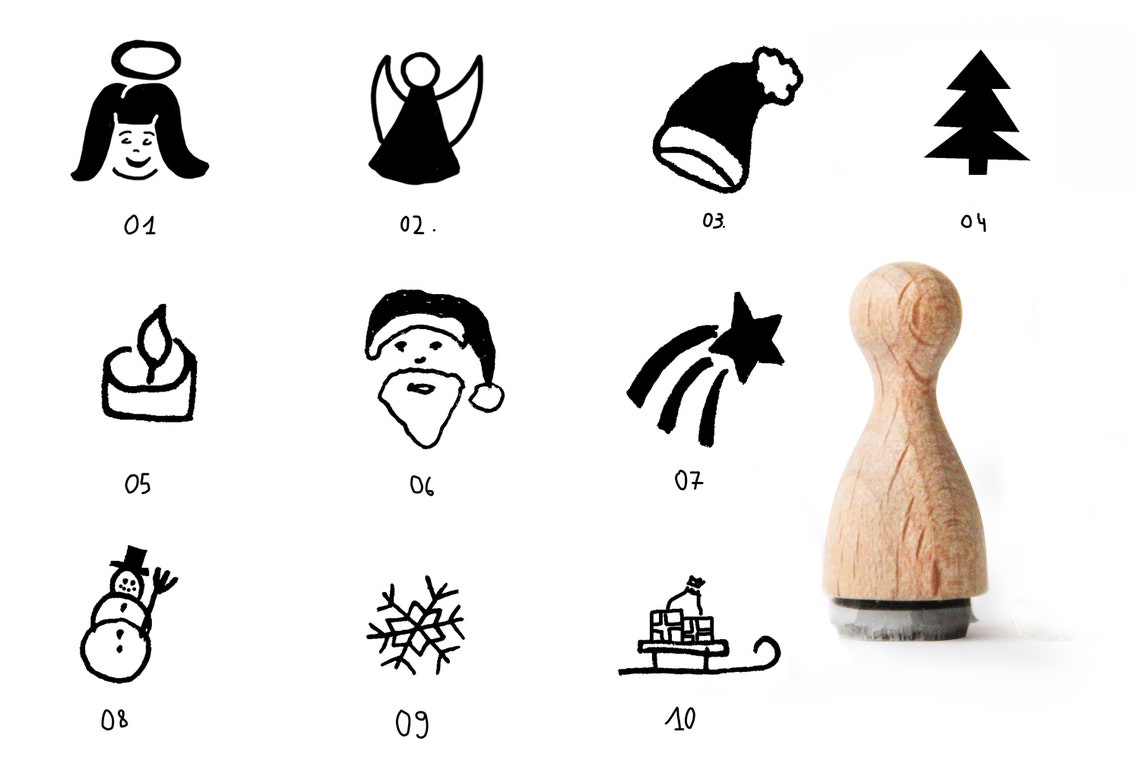 Weihnachten Ministempel Weihnachtsmann christkind stempel Etsy