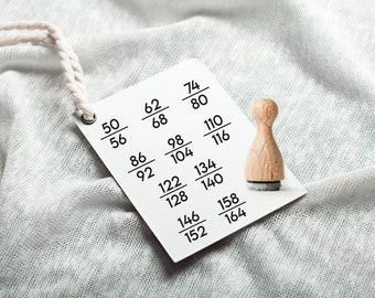 dress size rubber stamp, cloth size rubber stamp, rubber stamp for dress size