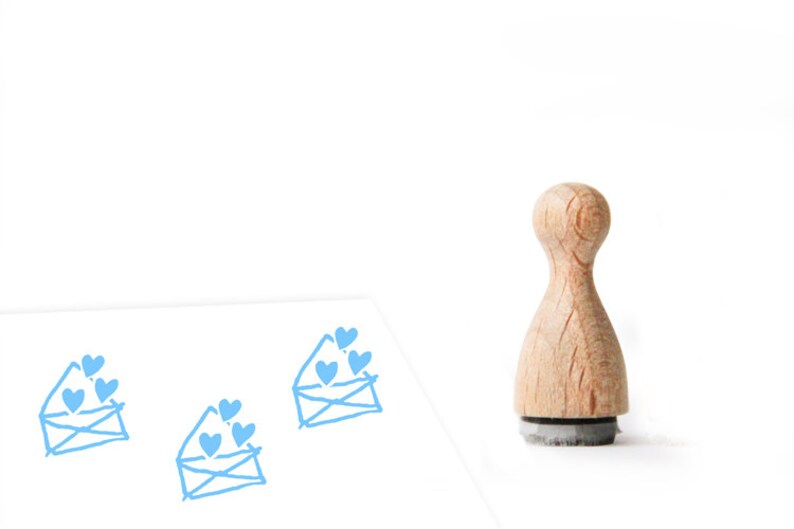 flying hearts design Loveletter rubber stamp three hearts rubber stamp mini rubber stamp tiny rubber stamp