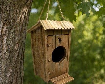 Rustic Outhouse Birdhouse