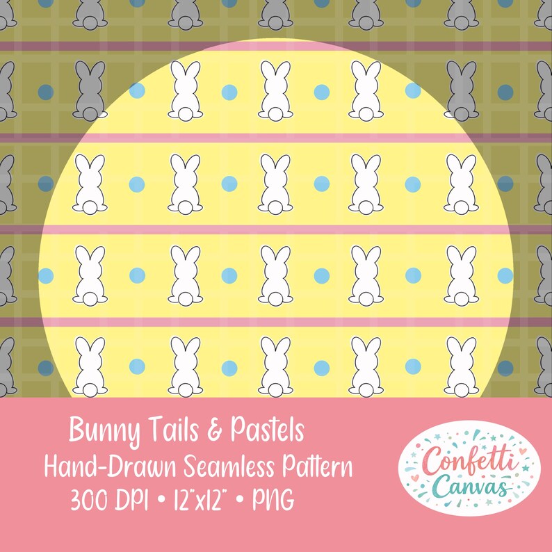 Bunny Seamless Pattern | Pastel Easter Digital Paper (PNG Download) - Etsy